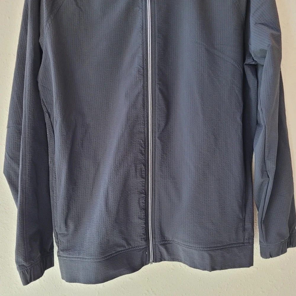 adiPure by ADIDAS M Black Full Zip Textured Golf Jacket Men SAMPLE FQ3245